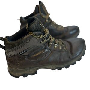 Timberland Brown Waterproof hiking boots leather lace up outdoor trail boots Men